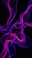 Abstract purple and pink flowing energy waves on black background creating dynamic motion patterns for digital art and modern design projects.