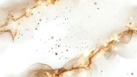 Elegant golden watercolor splash with sparkling stars and delicate ink flow on white background, abstract luxury design element for creative projects.
