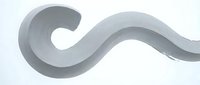 Abstract gray wave flowing in smooth curves on white background creating modern minimalist design element for contemporary graphics and branding projects.