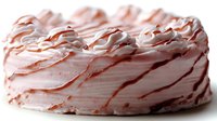Raw pork belly with marbled fat layers on white background, fresh meat cut for cooking and culinary preparation.