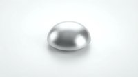 Shiny metallic dome or bubble shape isolated on white background, suitable for design projects, web graphics, and digital applications.