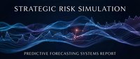 Strategic risk simulation with predictive forecasting systems report displayed through glowing blue digital waves and data visualization on dark background for business analytics.
