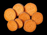 Sweet potato slices isolated on transparent background, ready for food design, stickers, print on demand, T-shirts, clipart, and sublimation projects.