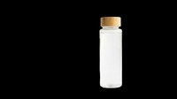 Clear glass water bottle with bamboo lid, isolated on transparent background. Ready for t-shirt design, stickers, clipart, print on demand, and sublimation projects.
