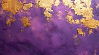 Purple and gold abstract luxury background with textured metallic foil effect and rich paint strokes creating elegant artistic surface for high-end design projects.