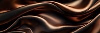 Luxurious copper and black silk fabric waves creating elegant flowing curves and smooth metallic texture. Abstract background for luxury design projects.