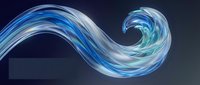 Flowing blue and white liquid wave with glossy swirl motion against dark background, suitable for modern design, tech presentations, and abstract backgrounds.
