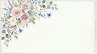 Watercolor floral corner arrangement with roses, lavender, and eucalyptus on cream background. Isolated design element for invitations, cards, and stationery projects.