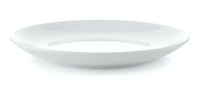 Empty white ceramic bowl isolated on white background, suitable for food photography, restaurant menus, kitchenware catalogs, and tableware design projects.