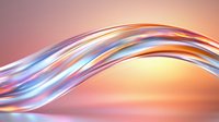 Flowing abstract waves in pastel orange, blue and purple colors create dynamic curved lines against warm gradient background, suitable for modern design projects.