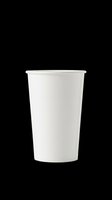Blank white disposable cup isolated on transparent background, ready for custom branding, mockups, print-on-demand designs, t-shirt graphics, and sublimation projects.