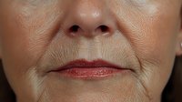 Mature woman with fair skin displaying natural lip color and facial features, suitable for skincare, cosmetics, and aging-related content.