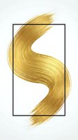 Golden brush stroke with black frame on white background for luxury branding and elegant design projects.