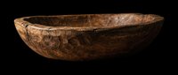Rustic hand-carved wooden bowl isolated on transparent background, ready for T-shirt design, clipart, stickers, print on demand, and sublimation projects.