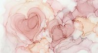 Abstract watercolor hearts in soft pink and beige tones with flowing organic shapes. Romantic artwork for wedding invitations, Valentine's Day cards, love themes.