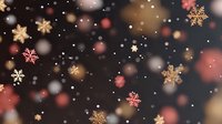 Festive winter background with golden and red snowflakes on dark backdrop, creating magical holiday atmosphere for seasonal designs.