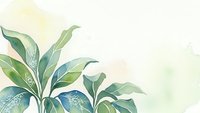 Watercolor tropical leaves with soft green tones on light background for botanical design projects and natural decor applications.