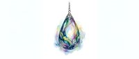 Iridescent teardrop pendant with swirling aurora colors and metallic chain, isolated on white background for jewelry design and product mockups.