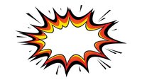 Comic book explosion burst frame with dynamic flames and spikes on white background for graphic design projects and promotional materials.