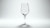 Empty wine glass on white background isolated for restaurant menu design and beverage presentation.
