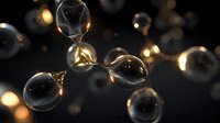Glowing light bulbs floating in dark space with warm bokeh lights creating magical atmosphere for creative projects and innovation concepts.