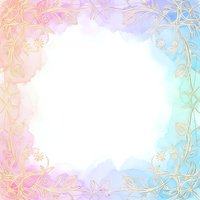 Pastel watercolor floral frame with golden line art flowers and leaves on gradient background for wedding invitations and feminine designs.