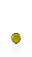 Glossy olive green sphere isolated on white background with reflection for modern design projects and creative concepts.