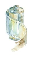 Watercolor painting of an isolated vintage lighthouse tower with weathered cream and blue-green tones, featuring a spiral staircase wrap and lantern room, suitable for maritime design projects.