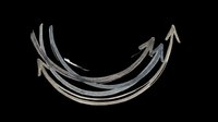 Upward curved arrows isolated on transparent background, ready for design use on t-shirts, stickers, clipart, print-on-demand products and sublimation projects.
