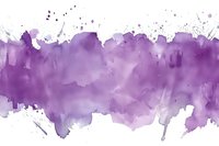 Purple watercolor splash with splatter effect on white background, artistic abstract brush stroke texture for creative design projects and decorative elements.
