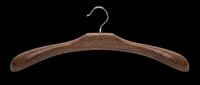 Wooden clothes hanger with chrome hook, isolated on transparent background. Ready for print on demand, clipart, stickers, T-shirt design, and sublimation projects.