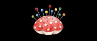 Watercolor sewing pincushion with colorful pins, isolated on transparent background, ready for crafting clipart, t-shirt design, stickers, and print on demand use.