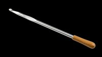 Meat skewer with wooden handle isolated on transparent background, ready for cooking, barbecue, and kitchen design projects including t-shirts, clipart, and print-on-demand products.