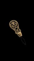 Antique brass needle threader with ornate filigree scrollwork, isolated on transparent background. Ready for craft, sewing, clipart, sticker, and print on demand design use.
