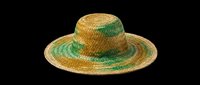 Straw hat with green band isolated on transparent background, ready for t-shirt designs, clipart, stickers, print-on-demand products and sublimation projects.