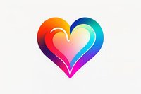Vibrant rainbow gradient heart shape with smooth flowing lines perfect for love themes, Valentine's Day designs, LGBTQ+ projects, or modern romantic branding on white background.