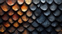 Rustic wooden shingles pattern with gradient color transition from warm copper tones to dark charcoal grey, creating dramatic textural background for design projects.