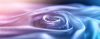 Macro view of liquid swirl in pink and blue colors with glitter effect creating abstract fluid art pattern suitable for luxury cosmetic advertising.