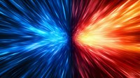 Abstract light burst background with dynamic blue and red energy rays radiating from center point creating dramatic speed effect for modern design projects.