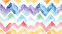 Colorful watercolor chevron pattern with soft rainbow hues and white zigzag stripes creates seamless geometric background for modern design projects.