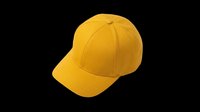Yellow baseball cap isolated on transparent background, ready for T-shirt design, clipart, stickers, print on demand, and sublimation projects.