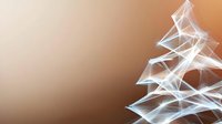 Minimalist abstract white geometric Christmas tree shape on soft brown gradient background, modern festive design for seasonal greeting cards.
