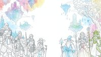 Fantasy adventure party with wizards warriors and magical floating islands in pastel watercolor style for gaming and storytelling projects.