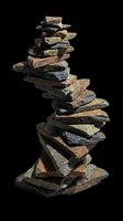 Stacked stone cairn with natural texture and earthy tones, isolated on transparent background. Ready for design use on t-shirts, clipart, stickers, print-on-demand products, and sublimation projects.
