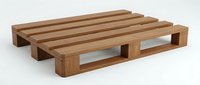 Wooden pallet with natural brown finish and sturdy construction, suitable for storage, shipping, logistics, warehouse operations, and industrial applications.