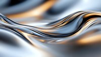 Abstract metallic waves with silver and gold reflections flowing in smooth curves creating dynamic motion for modern design backgrounds.