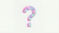 Low poly question mark symbol in pastel pink, purple and mint tones on light background, geometric faceted design for modern creative projects.