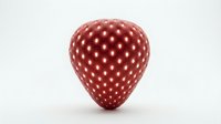 Ripe red strawberry with seeds isolated on white background, ready for food and beverage design projects.