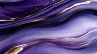 Luxurious purple and gold marble waves with glitter effect create elegant abstract background pattern for luxury design and packaging decoration.