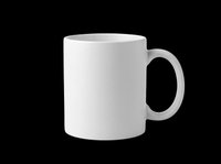 White ceramic coffee mug isolated on transparent background, ready for mockup, sublimation, print on demand, clipart, stickers, and t-shirt design use.